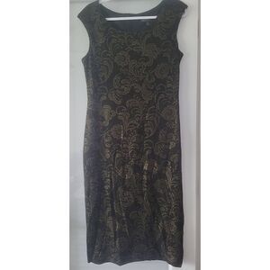 Connected Apparel Dress Black and Gold Size 12‎